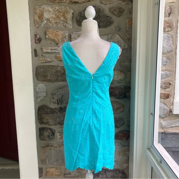 NWT Lilly Pulitzer Madden Dress Jumno Pattern Petal Eyelet Shorefly Blue - Picture 8 of 15